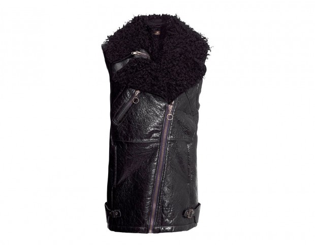 Gilet smanicato con pelo