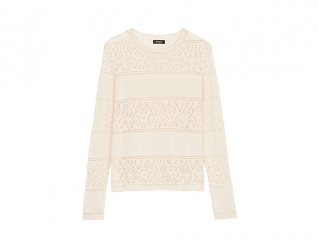 Pull in cotone e pizzo tricot