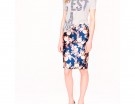 Pencil skirt floreale