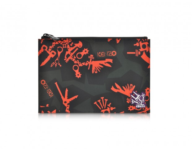 Pochette con stampa “horror” bicolor