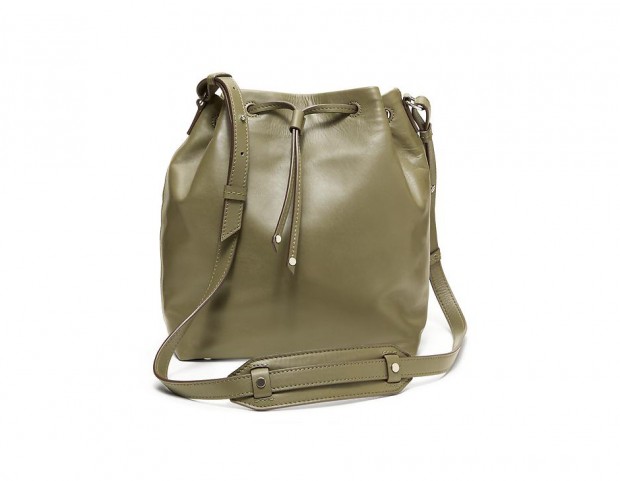 In pelle color army green