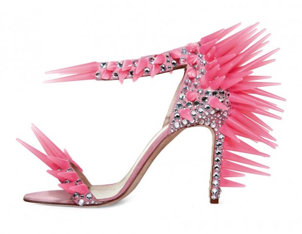 Max Kibardin (designer): Sandalo “Spike” Primavera/estate 2012 Camoscio, cristalli Swarovski, silicone