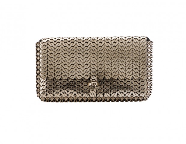 Clutch con intrecci effetto metallizzato