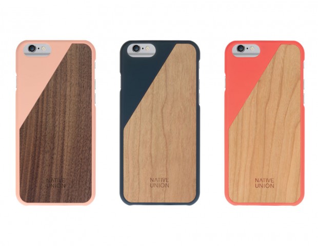 Cover con inserto in legno per i modelli iPhone dal 5 al 6S Plus