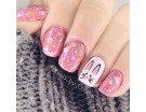 Manicure confetti con coniglietto