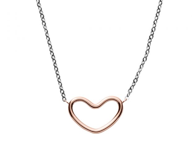 Collana argento con cuore dorato