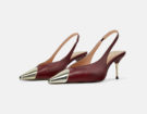 Slingback con punta metallizzata