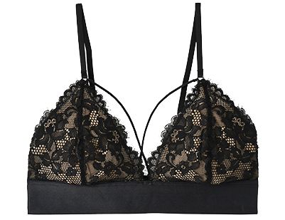 Reggiseno a triangolo in pizzo - Nero - Kiabi - 10.00€